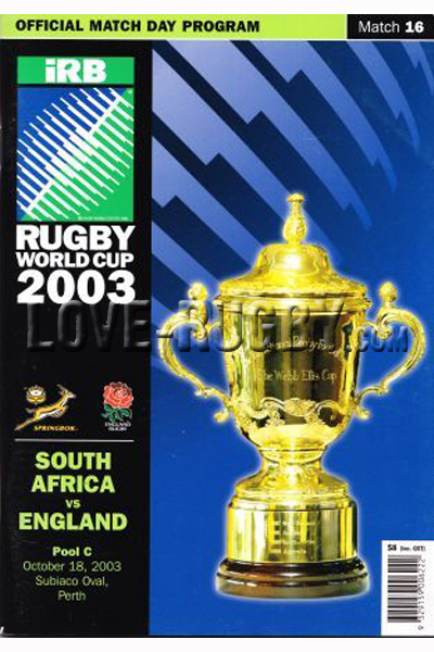 2003 South Africa v England  Rugby Programme